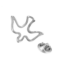 Confirmation Lapel Pin Brooch Silver -Tone Holy Spirit Dove Lapel Pin | Bird Design | Great Christian Gift | Spiritual Accessory for Clothing and Bags