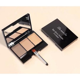 Eyebrow powder, 3-color eyebrow palette makeup to enhance eyebrows, eyebrow color powder with 10 eyebrow templates equipped with mirror for neutral eye makeup(001#)