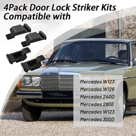 XTPTFABS 1237200104 1237200204 Door Lock Striker Kit(4 x Black Door Lock Strikers) Compatible with Mercedes W123 W126 240D 280E 300D ﻿