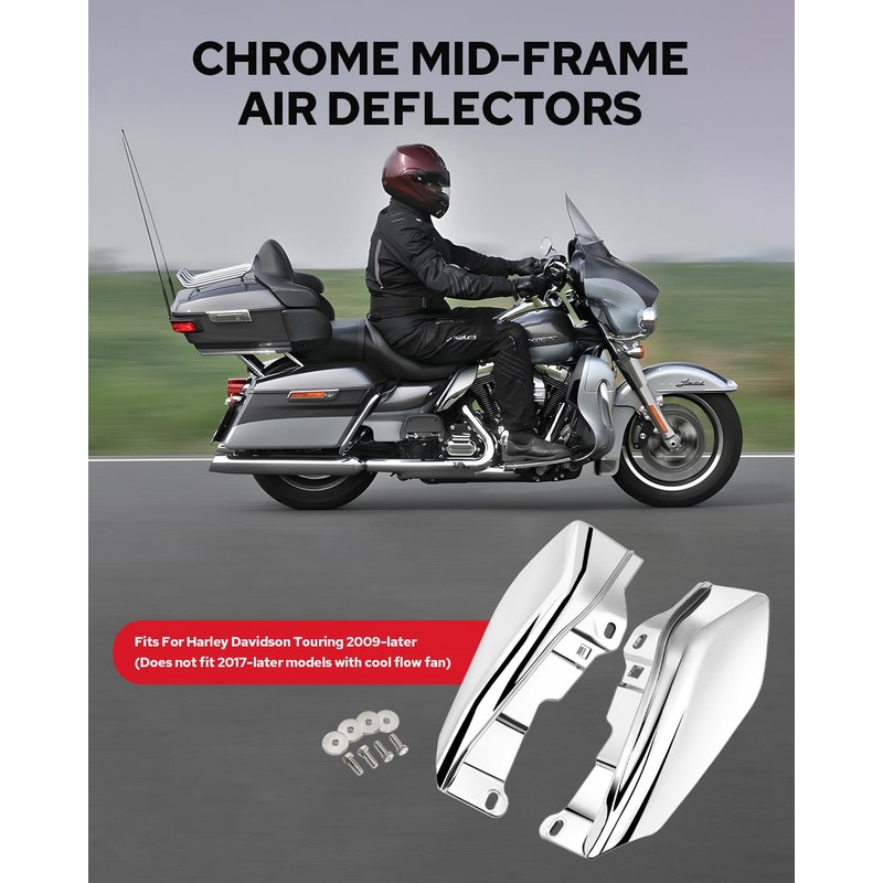 Benlari Mid Frame Air Heat Deflectors Compatible for Harley Touring