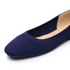 VenusCelia Zapato plano de punto flexible para mujer, Azul Marino,