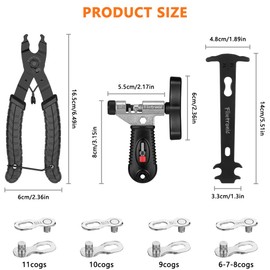 flintronic Chain Riveter Bicycle, Chain Pliers, Bicycle Chain Rivets, 4 Pairs Bicycle Link Pliers, Bicycle Chain Repair Set, for 6-12 Speed Bicycle Chain Tool