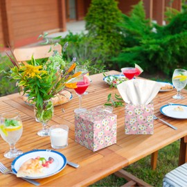 Fourluoo 12 Pack Valentine's Day Facial Tissues Cube Boxes Face Tissue Box 600 Sheets 3 Ply Small Square Tissues Bulk for St. Patrick Spring Easter Car Bedroom Supplies(Daisies)