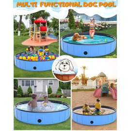 Instraella Instraella 87x16' Large Foldable Dog Pool Kiddie Pool Thickened, Collapsible Pet Bathing Tub for Large Dogs - Portable Outdoor Swimming Pool for Pets and Dogs
