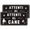 Cartello Attenti al Cane Metallo Riflettente 30 x 15 cm