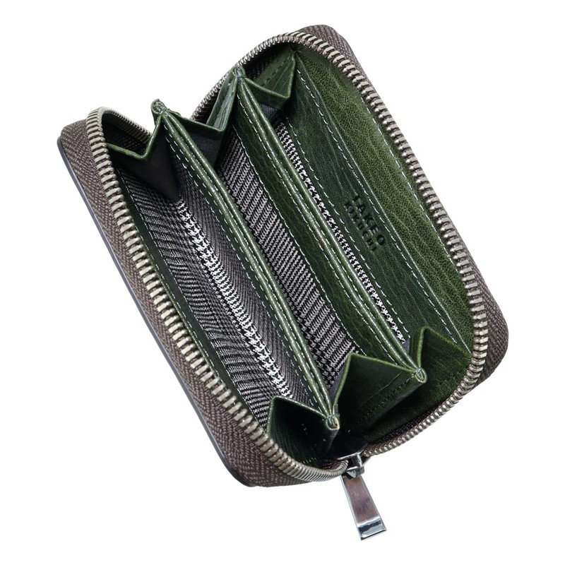 Takeokikuchi 730612 Men's Coin Purse, Round Zipper, Genuine Leather, Coin