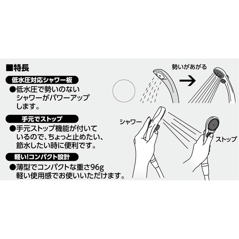 SANEI KN-TE0017A Momentum Growing Stop Shower Head (For Low Water
