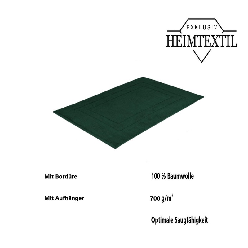 EXKLUSIV HEIMTEXTIL Bath Mat 50 x 80 cm Dark Green