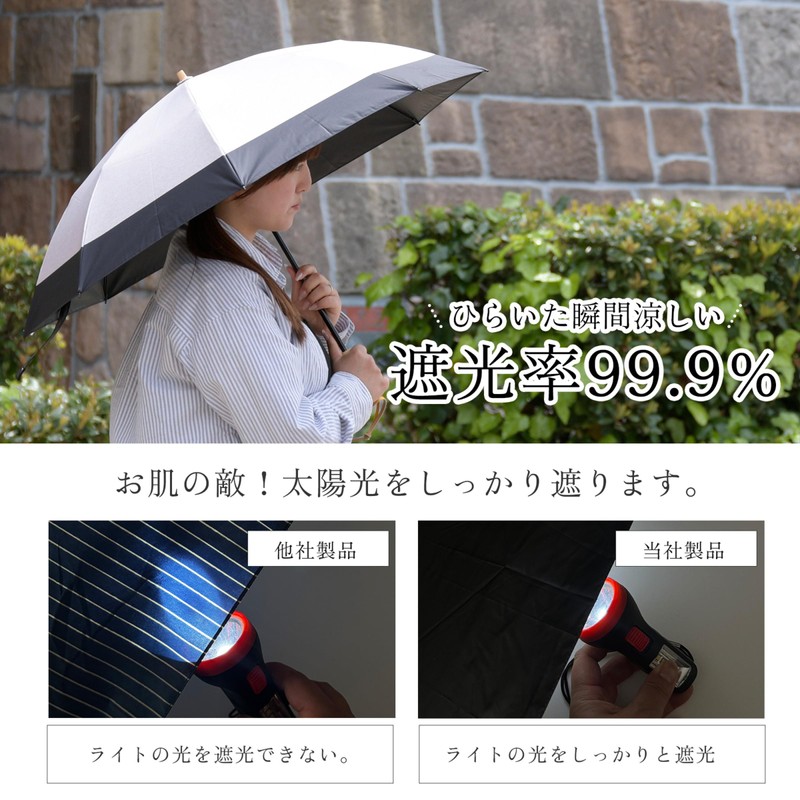 QUARE Folding Parasol, Long Umbrella, 2-Way, For Both Sunny and