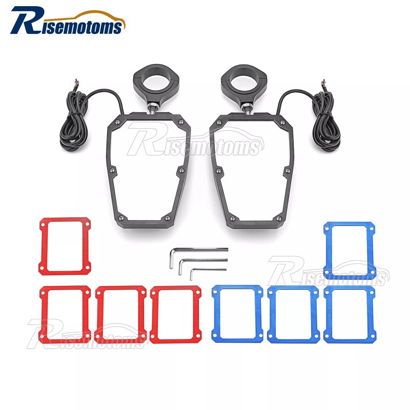 RI UTV 1.75"-2" Rear View Side Mirrors Kit with LED