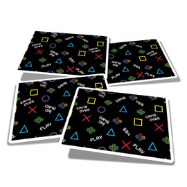 Vinyl Rectangle Stickers (Set of 4) 10cm - Game Gamer Computer Gaming for Laptops, Tablets, Luggage, Scrap Booking, Fridges #170578