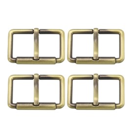 SUIKIHUM 4 Pack Roller Belt Buckle, 0.6 Inch Single Prong Belt Buckle, Roller Pin Buckle Zinc Alloy for Belt Bag Keychain, Bronze