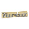 Original Turbo lettering rear emblem tailgate logo brilliant chrome.