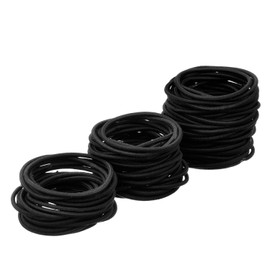 100 Pieces Hair Elastics Hair Ties Ponytail Holders Hair Bands (5 x 0.3 cm, Black)