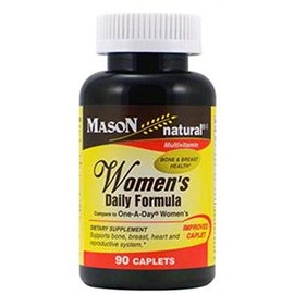 MASON NATURAL Women's Daily Multi Formula with 21 Essential Vitamins and Nutrients, Supports General Wellness and Overall Health, 90 Caplets