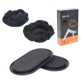 Techson Dual Sided Exercise Sliders (2-Pack) - Versatile Gliding Discs for Full Body Workout, Compact & Portable for Fitness Anywhere, Durable for Carpet & Hard Floors, Black
