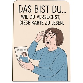 Lustige Geburtstagskarten für Frauen: Versuchst zu lesen Frau Holzkarte - Geburtstagskarte - Geburtstagskarte lustig, Lustige Geburtstagskarte, Frau Geschenk, Geburtstagsgeschenk für Frauen und Oma