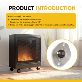 20162904 Primary Limit Switch Replacement for Goodman Furnace, Metal High Limit Switch 150°/110°, Replaces L40-524