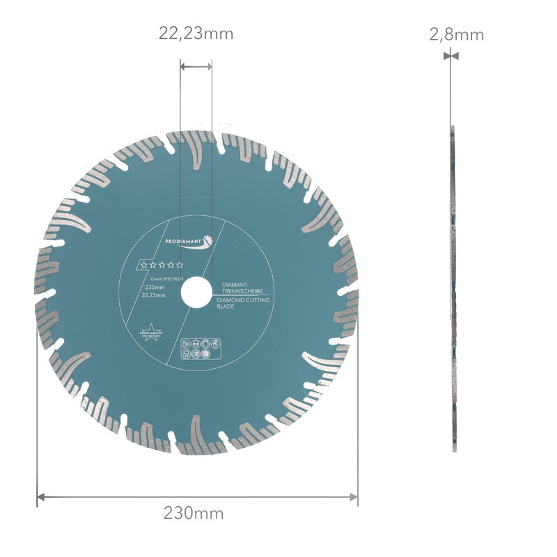 PRODIAMANT Professional Diamond Cutting Disc Granite Super Speed Cut 230