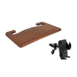 AutoExec Wheelmate Car Steering Wheel Tray Vehicle Desk, Mahogany with Phone Vent Clip