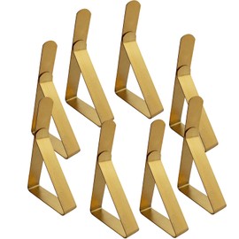 IME Table Cloth Clips 8 Pcs Adjustable Tablecloth clips Stainless Steel Table Holders Metal Table Cover Clamp for Fixing Tablecloth at home Dinning Picnic Wedding Party, Golden