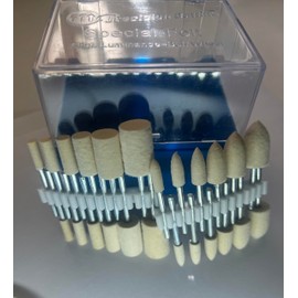 TechDiamondTools Kit of Wool Bobs for Rotary Tools, Mandrel Mounted, 24 Pieces 2 Shapes 6 Sizes for polishing, Grinding and Cleaning