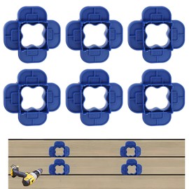 Deck spacers,4-in-1 Multi-Size Deck Spacer Tool (5/32", 3/16", 1/4", 5/16") - Universal Composite, PVC & Hardwood Decking Gap Tool with Easy Grip Design | Blue Set of 6