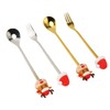 4Pcs Christmas Spoons and Forks Set Stainless Steel Cartoon Funny