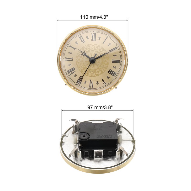 PATIKIL 4.3" 110mm Quartz Clock Insert, Round Quartz Movement Miniature