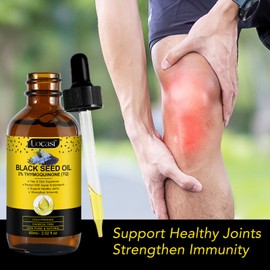 Uocasi Black Seed Oil Organic Cold Pressed, 100% Pure and Natural Liquid, Enriched with High TQ & Dynamic Harmony of Omegas 3 6 9, Hair Growth, Skin Cares, Nourishes and Hydrates Hair