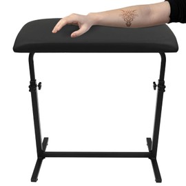 Tattoo Armrest Stand, Professional Heavy Duty Iron Tattoo Armrest, Adjustable Height Arm Rest Stand with Thick Soft PVC Pad and Metal Base, Tattoo Equipment for Studio Salon Tattoo