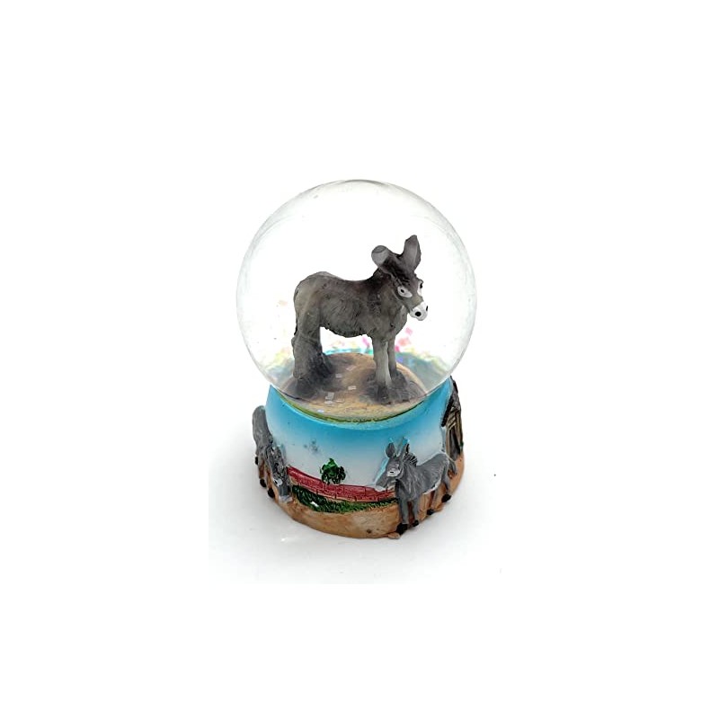 Onwomania Donkey Cute Horse Height 6.5 cm Snow Globe Glitter
