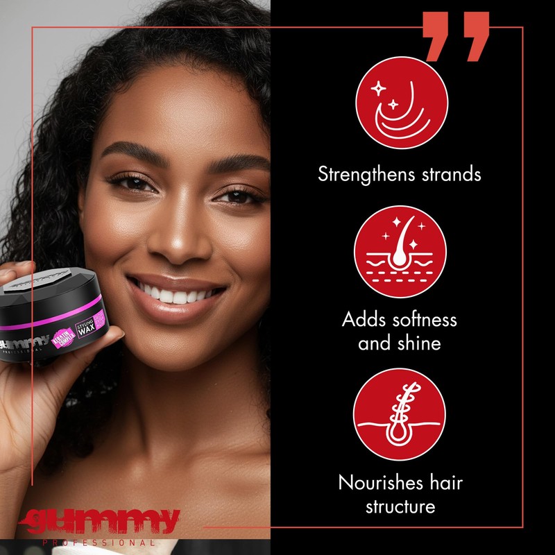 Gummy Professional Styling Hair Wax - Extra Gloss High Hold