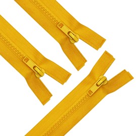 ANPURZII - 3 cremalleras separadoras de color amarillo níspero de 9 pulgadas para coser abrigos, cremalleras de plástico moldeado a granel (amarillo níspero 9 pulgadas, 3 unidades)