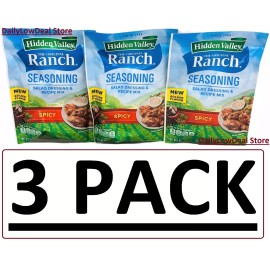 Hidden Valley 3 PACK - Hidden Valley Ranch Spicy Salad Dressing & Recipe Mix 1 oz (Total 3 oz)