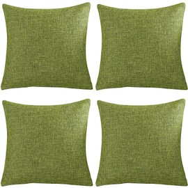 GONOVE Cushion Cover,4 Pack 45×45cm Linen Cotton Pillowcase Vintage Style Square Throw Pillow Covers Decorative Cushion Covers for Sofa, Couch, Bed, Bench