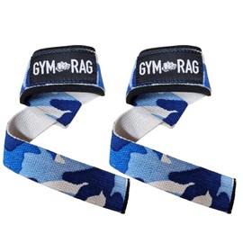 GYM RAG Weight Lifting Straps,Powerlifting Deadlifting, Anti Slip 20In Hand Bar Grip, 5MM Neoprene Wrist Support, Heavy Duty Weightlifting Bodybuilding Workout,Training Gym Fitness, Men (Camo Blue)