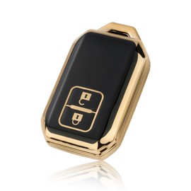 [Unhoke] Hustler Key Case, New Jimny, 64 Series, Spacia Custom Key Cover, Crosby, Solio Wagon, Smart Key Case, Keychain, 2 Buttons, Fashionable TPU, black gold