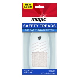 Magic Shower and Bathtub Safety Treads - Helps Prevent Slips and Falls - 12 Treads