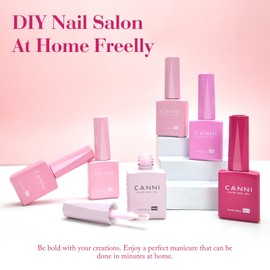 CANNI Pink Gel Nail Polish Set, 6 Colors 9ML Nail Baby Rose Light Pink Gel Nail Polish Soft Pink Set Soak Off Uv LED Lamp Nail Art Design Manicure Salon for Women