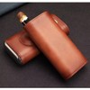 Leather Cigar Case Three-Finger Portable Cigar Humidor Cowhide Material Leather