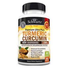 바이오슈바르츠 Turmeric Curcumin 베지캡, 180정, 1개 Bio Schwartz Turmeric Curcumin Veggie Caps, 180 Capsules, 1 Pack