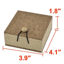 sourcing map Wooden Birthday Bracelet Jewelry Gift Display Holder Box 10.5 x 10cm Coffee Color