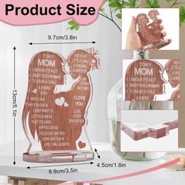 Gifts for Mom, Mom Birthday Gifts from Daughter,Acrylic Sign Plaque, Mothers Day Christmas Valentines Birthday Gifts for Mom-Wood Color