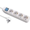 Electraline 59661, 4-Way Power Strip with Switch, Cable 1.5 m