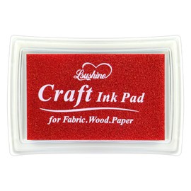 Craft Ink Pad for Rubber Stamps, Paper, Wooden, Fabric, Scrapbooking, Non-Toxic Finger Ink Pads for Kids (Red)