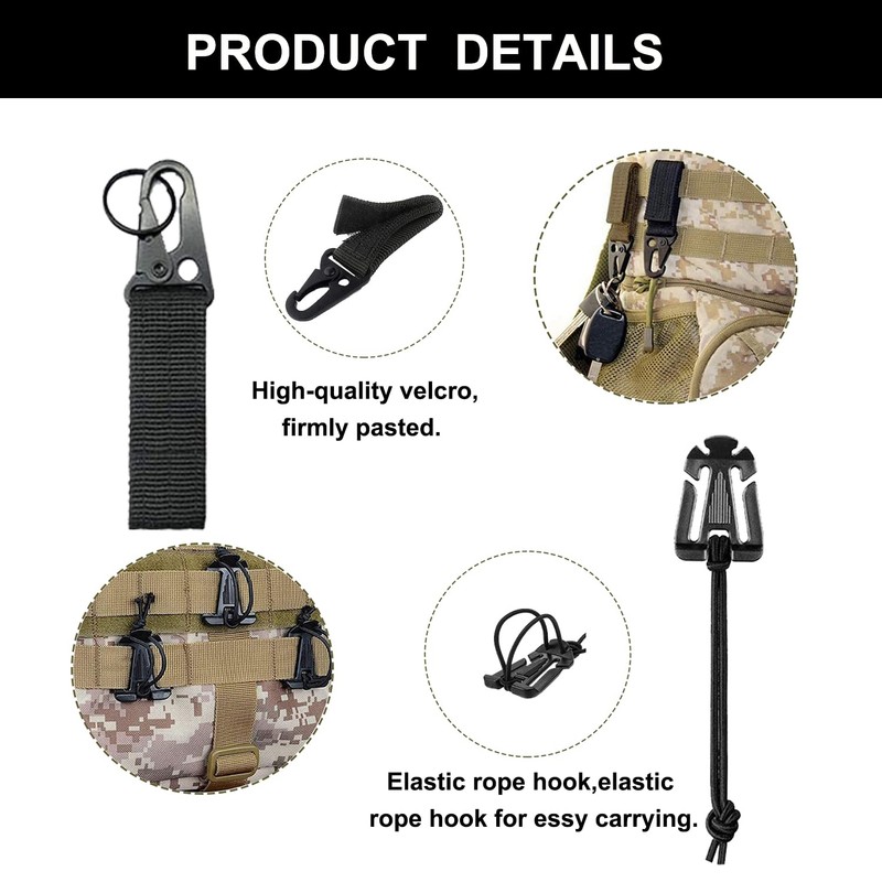 48 Pcs Molle Backpack Attachments Set,Tactical Gear Clip Kit (Include