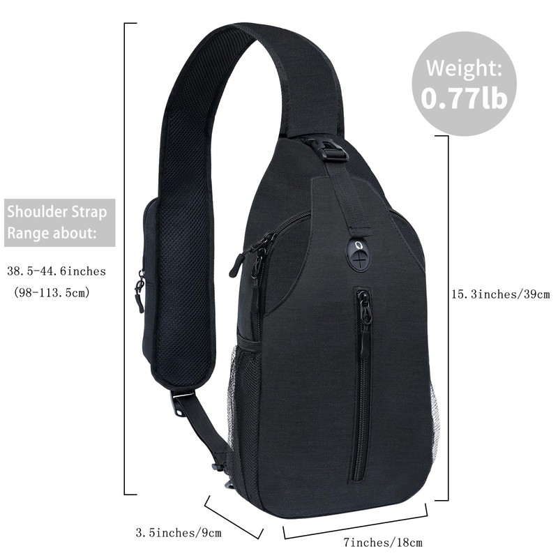 Sling-Bag Crossbody-Bag Women-Men Backpack-Daypack - Hiking Chest Travel with Water