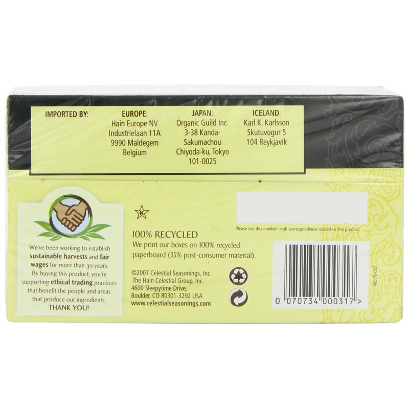 Celestial Seasonings Manderin Orange Spice 20 Teabags (Pack of 6,