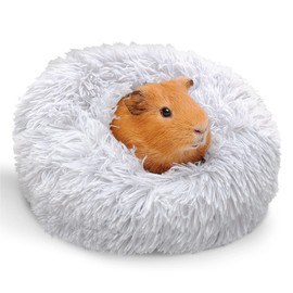 Paw Inspired Furr-O Burrowing Pet Bed with Zip-On Spandex and Fleece Bottoms for Guinea Pigs and Other Small Animals, Cozy Carrier, Hideout Enrichment Toy (Light Gray)